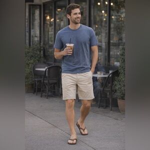 Tommy Hilfiger Beige Chino Shorts Men’s 32 Flat Front Like New Classic Casual